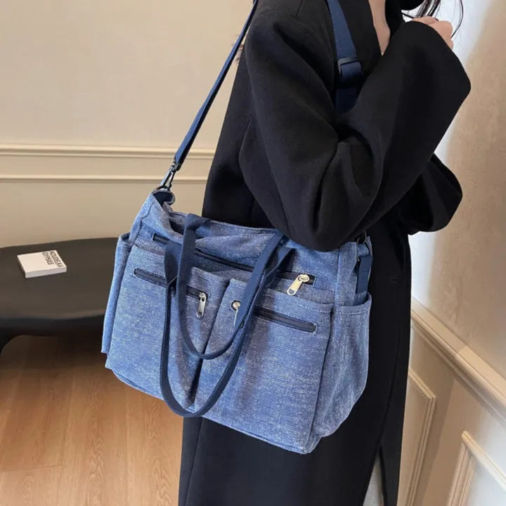 Vienne torba tote z dwukolorowego płótna