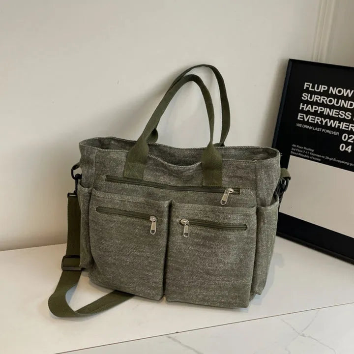 Vienne torba tote z dwukolorowego płótna