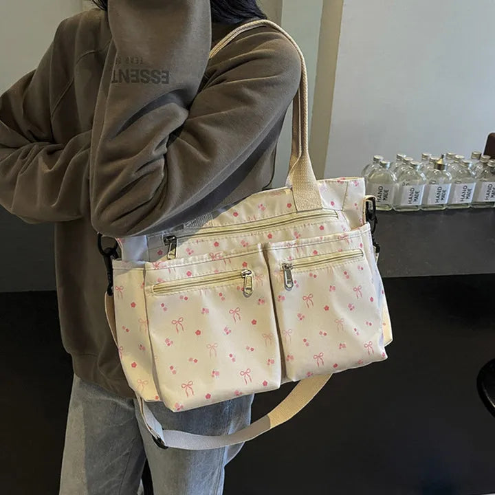 Vienne torba tote z płótna z kokardami