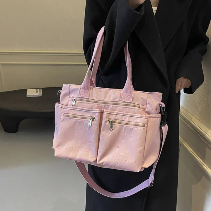 Vienne torba tote z płótna z kokardami