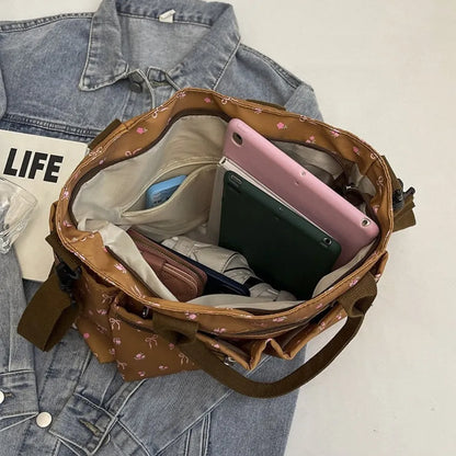 Vienne torba tote z płótna z kokardami