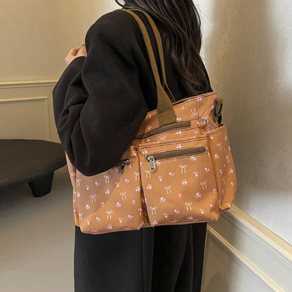 Vienne torba tote z płótna z kokardami