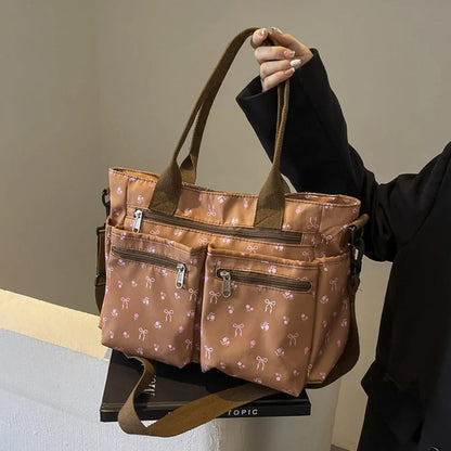 Vienne torba tote z płótna z kokardami