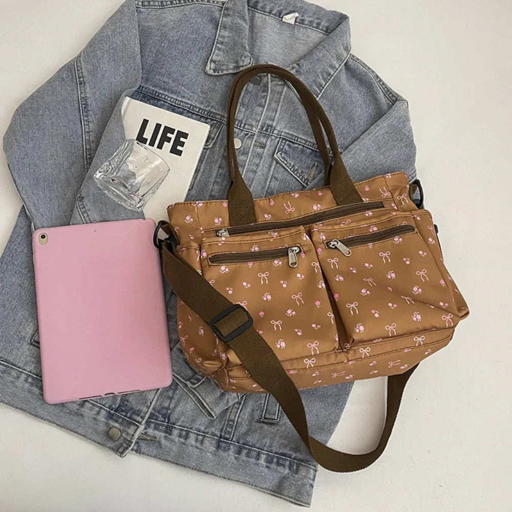 Vienne torba tote z płótna z kokardami