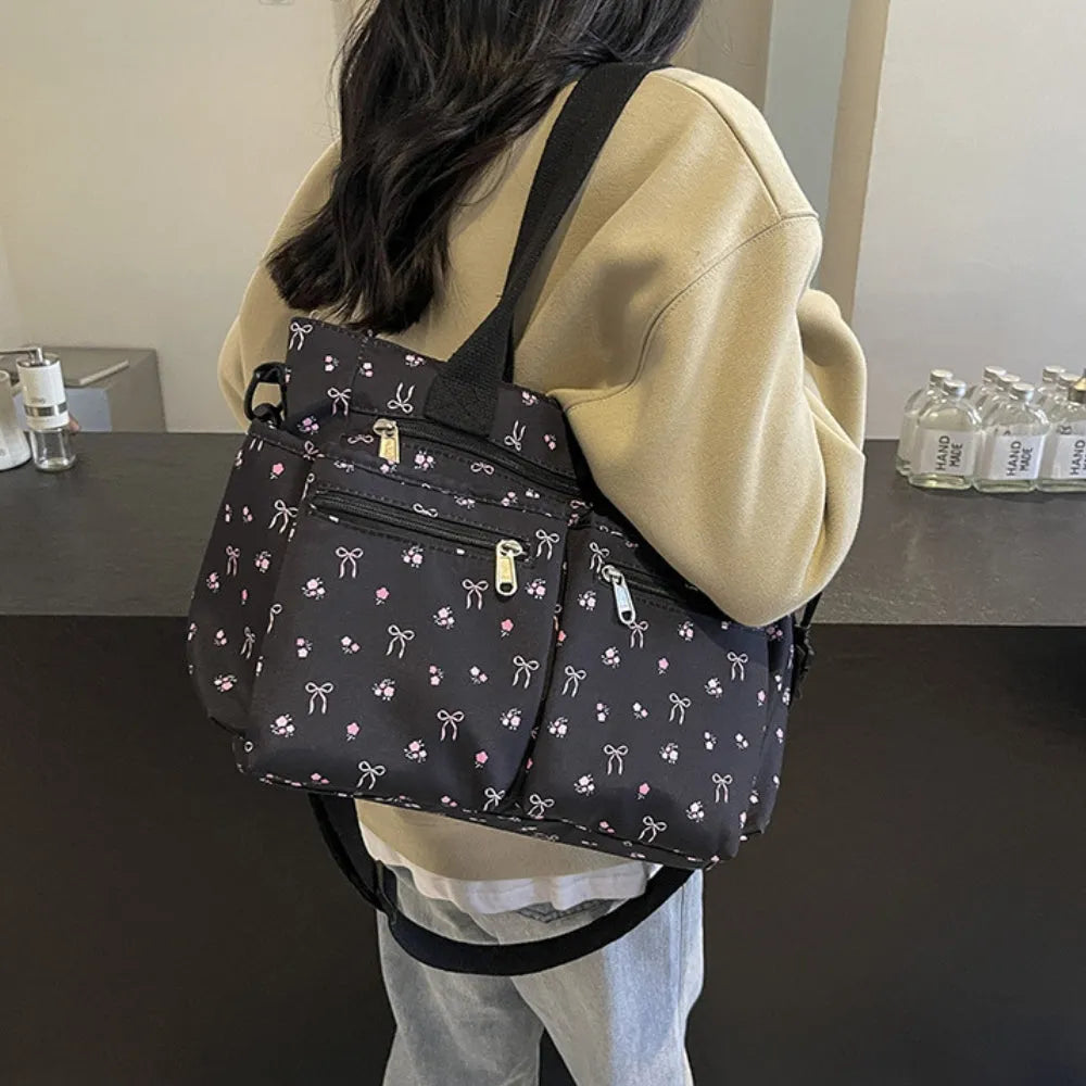 Vienne torba tote z płótna z kokardami