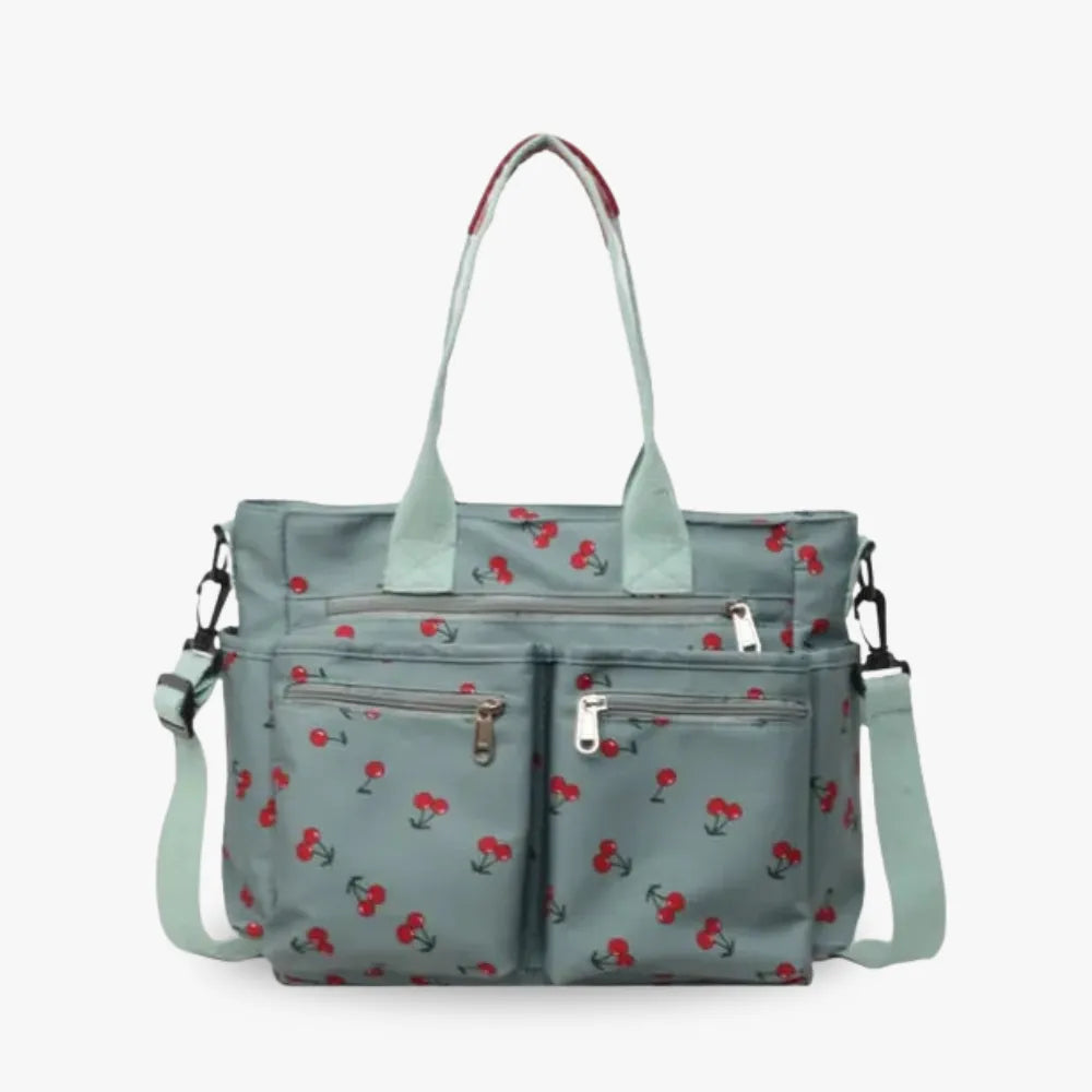 Vienne torba tote z płótna z wiśniowym nadrukiem