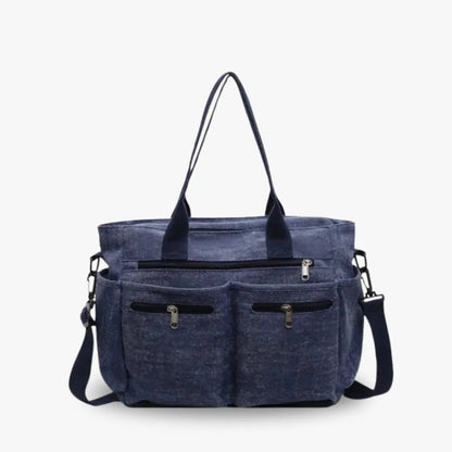 Vienne torba tote z dwukolorowego płótna