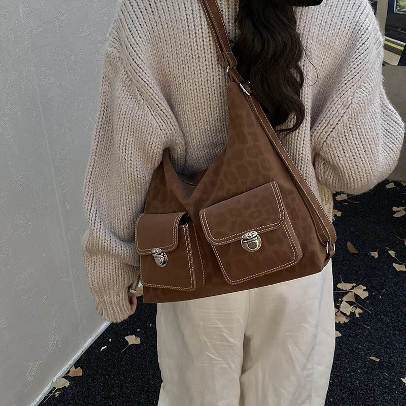 Leona Vintage torebka shopper w panterkę